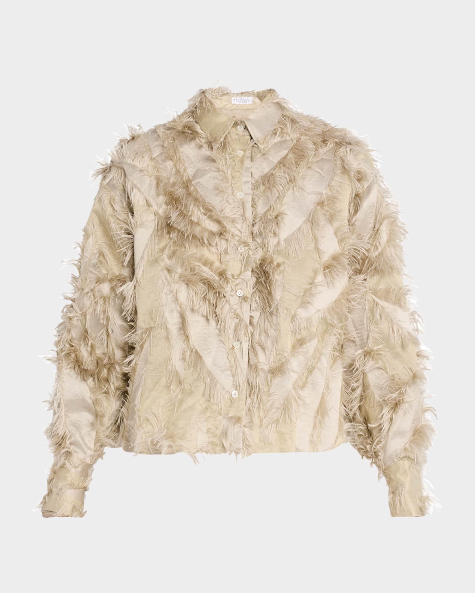 Fringed Fil Coupe Jacquard Bomber Jacket Product Image