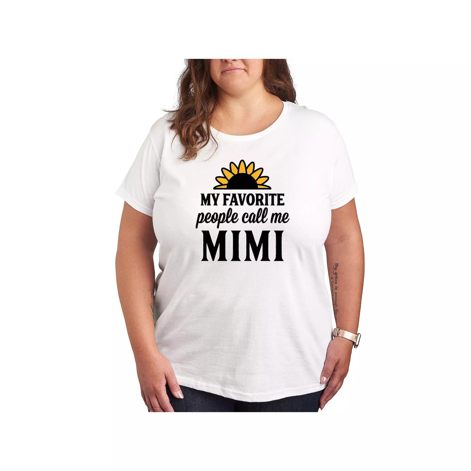 Plus Favorite People Mimi Graphic Tee, Women's, Size: 3XL, Grey Red Product Image