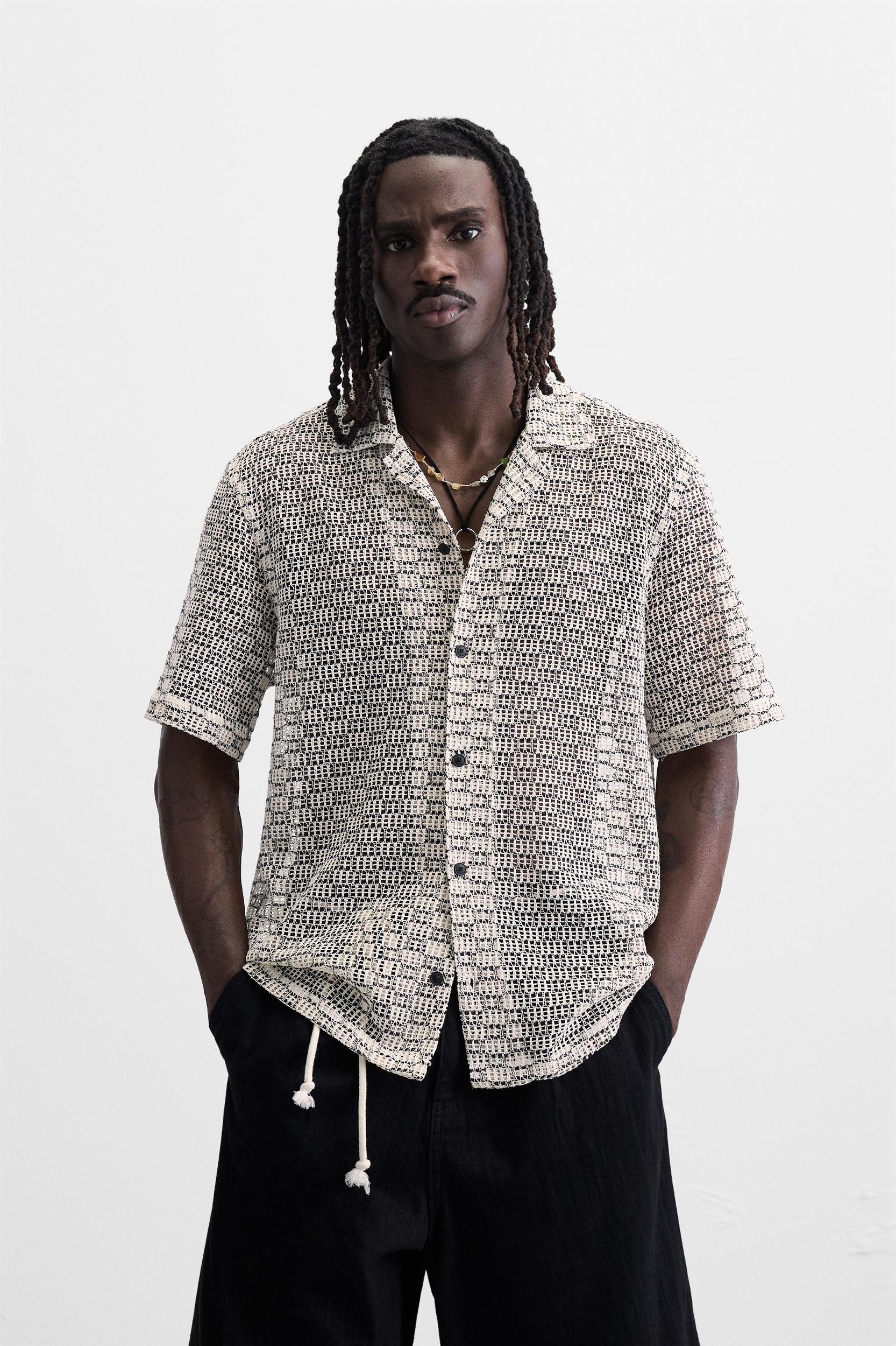 OPEN-WEAVE TEXTURED SHIRT Product Image