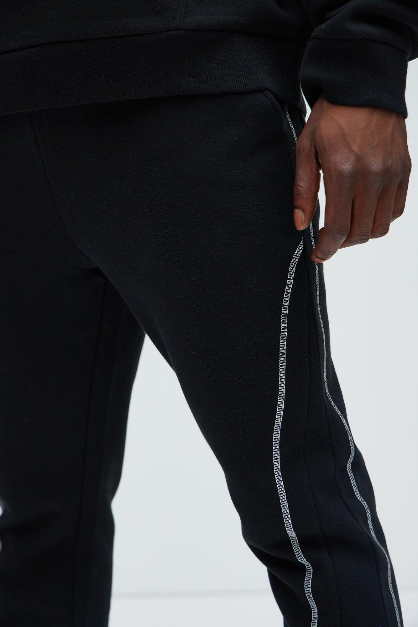 Tyson Trust Me Skinny Flare Contrast Sweatpants - Black Product Image