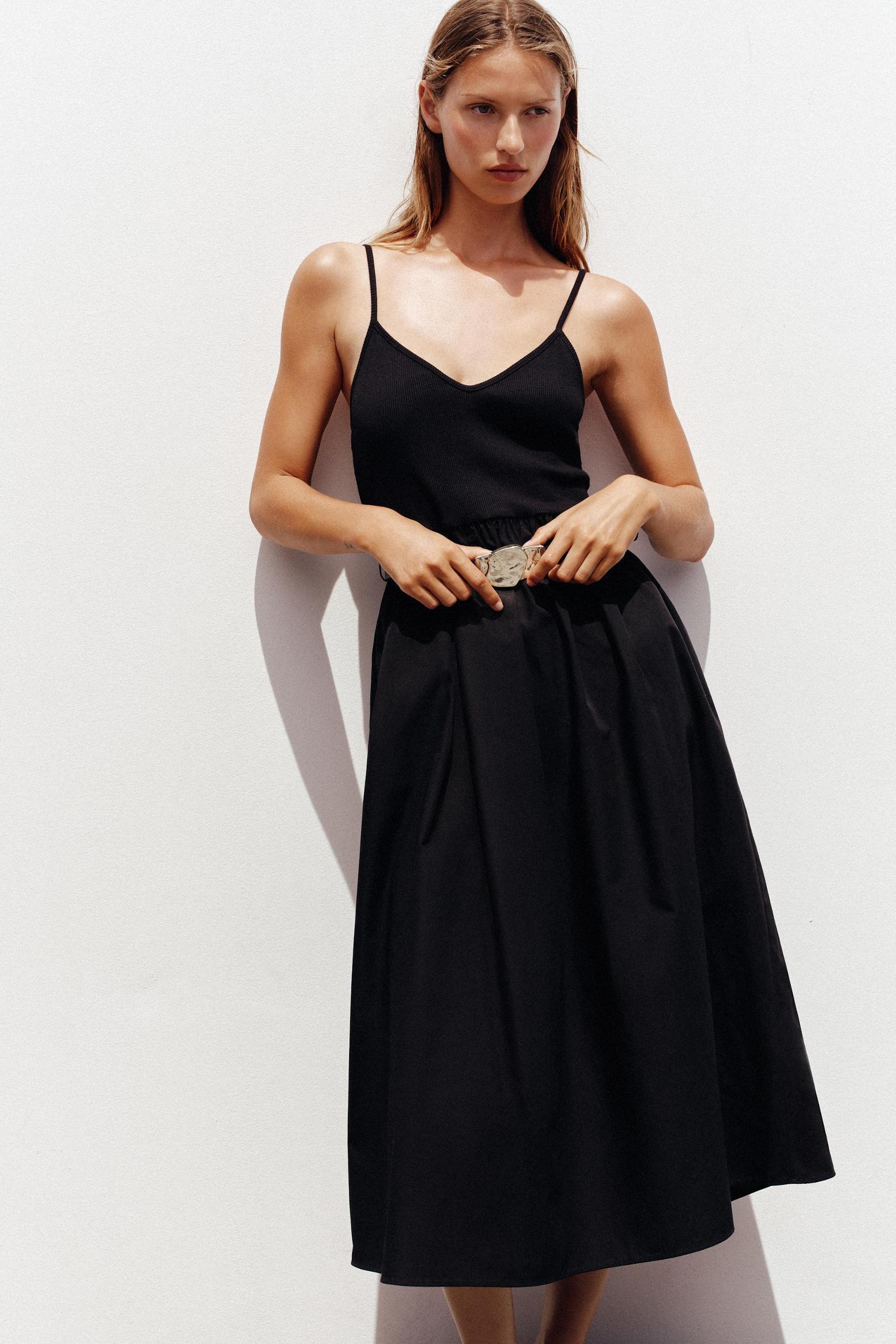 BELTED COMBINATION MIDI DRESS Product Image