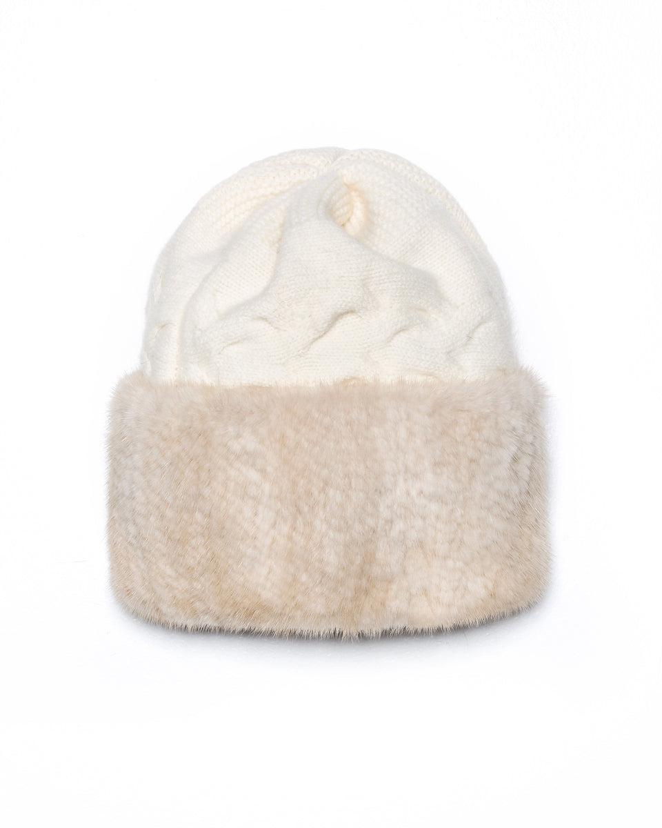 Wool Hat With Knitted Mink trim Product Image