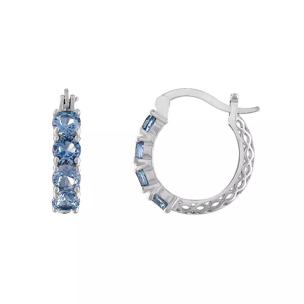 Designs by Gioelli Sterling Silver Filigree Hoop Earrings, Women's, Purple Product Image