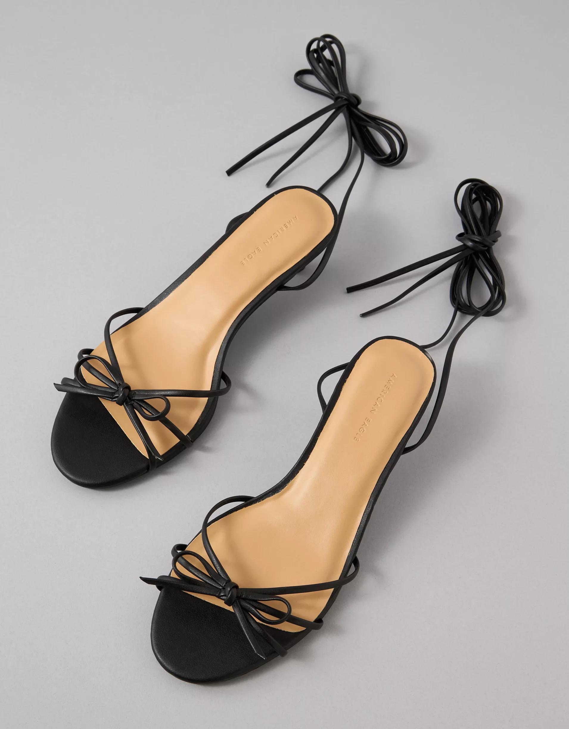 AE Bow Lace-Up Kitten Heels Product Image