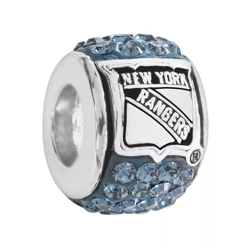 LogoArt New York Rangers Sterling Silver Crystal Logo Bead, Womens, Montana Blue Product Image