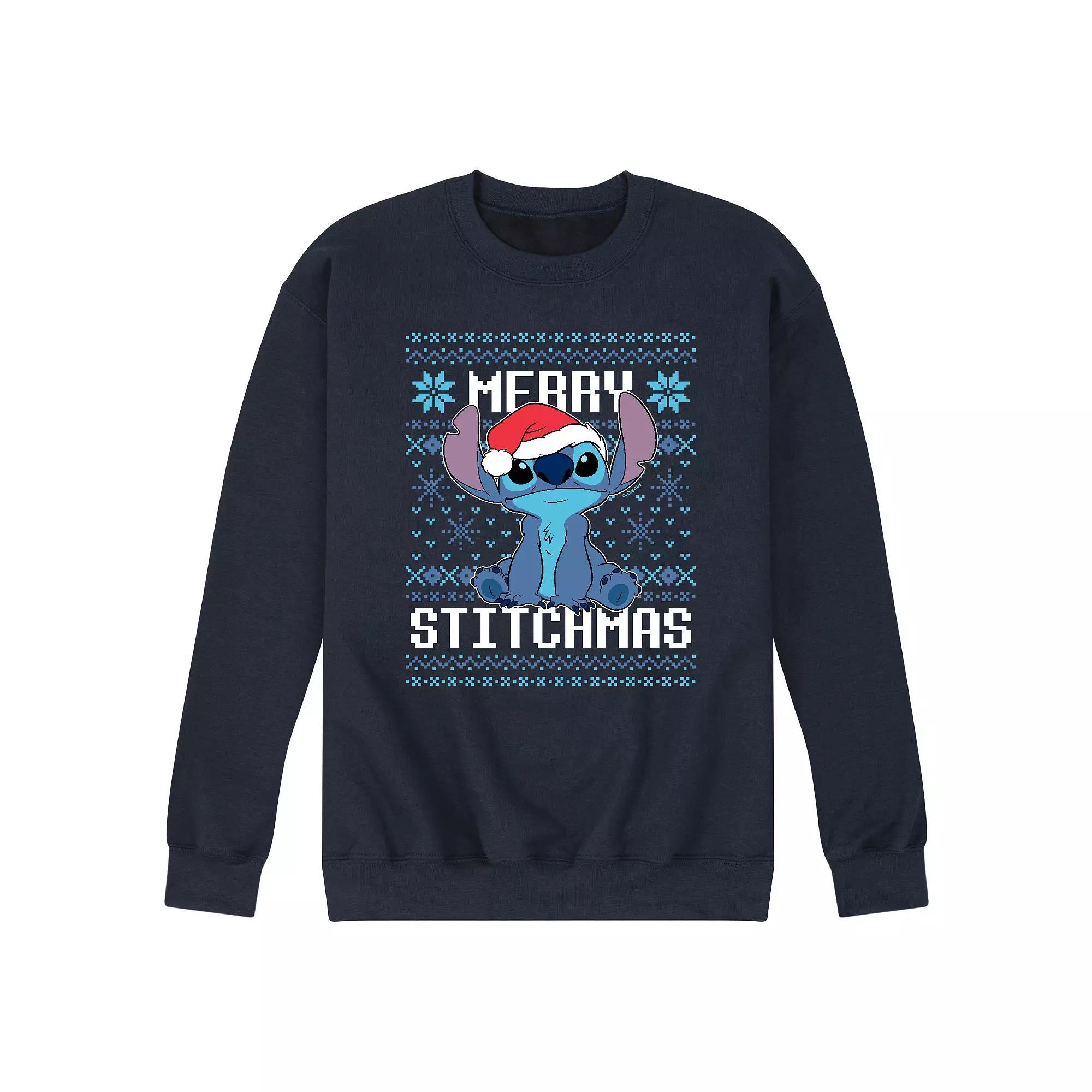 Disney's Lilo & Stitch Men's Merry Stitchmas Fleece Sweatshirt,  Product Image