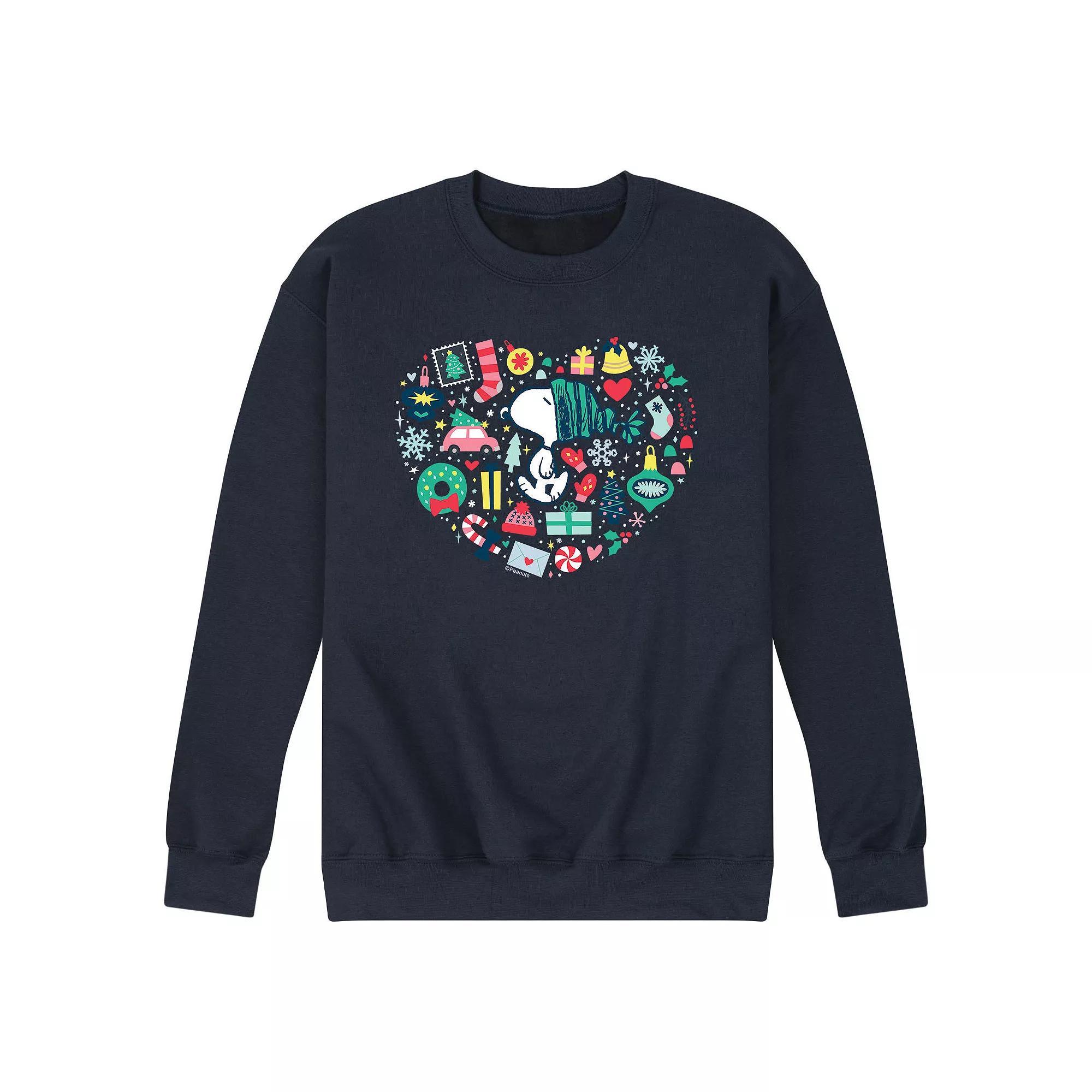 Men's Peanuts Holiday Heart Sweatshirt,  Product Image