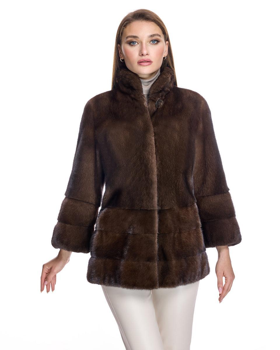 Mink Jacket with Horizontal Hem Product Image