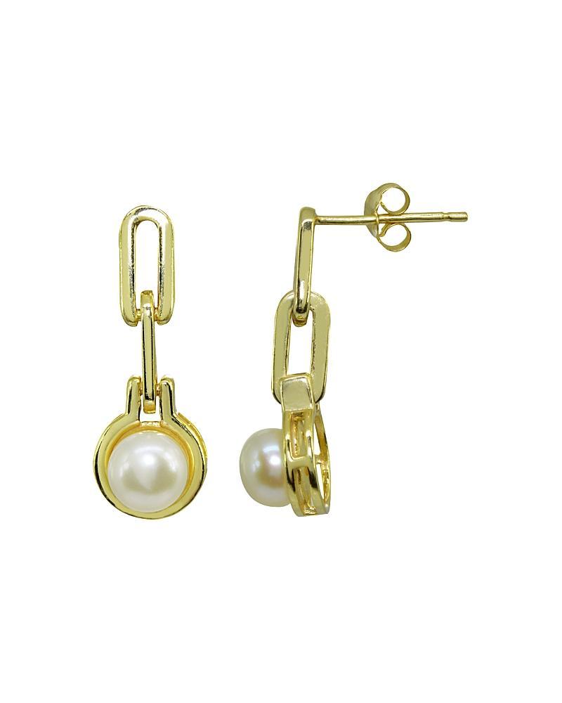 Aleure Precioso Sterling Silver Freshwater Cultured Pearl Doorknocker Drop Earrings, Womens, Silver Tone Product Image