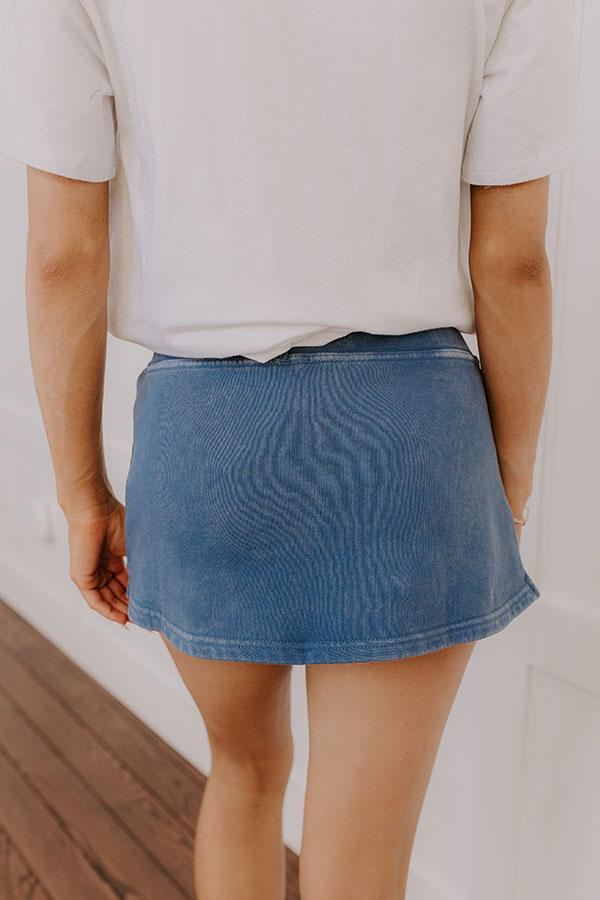 Always On The Go Vintage Wash Skort in Blue Product Image