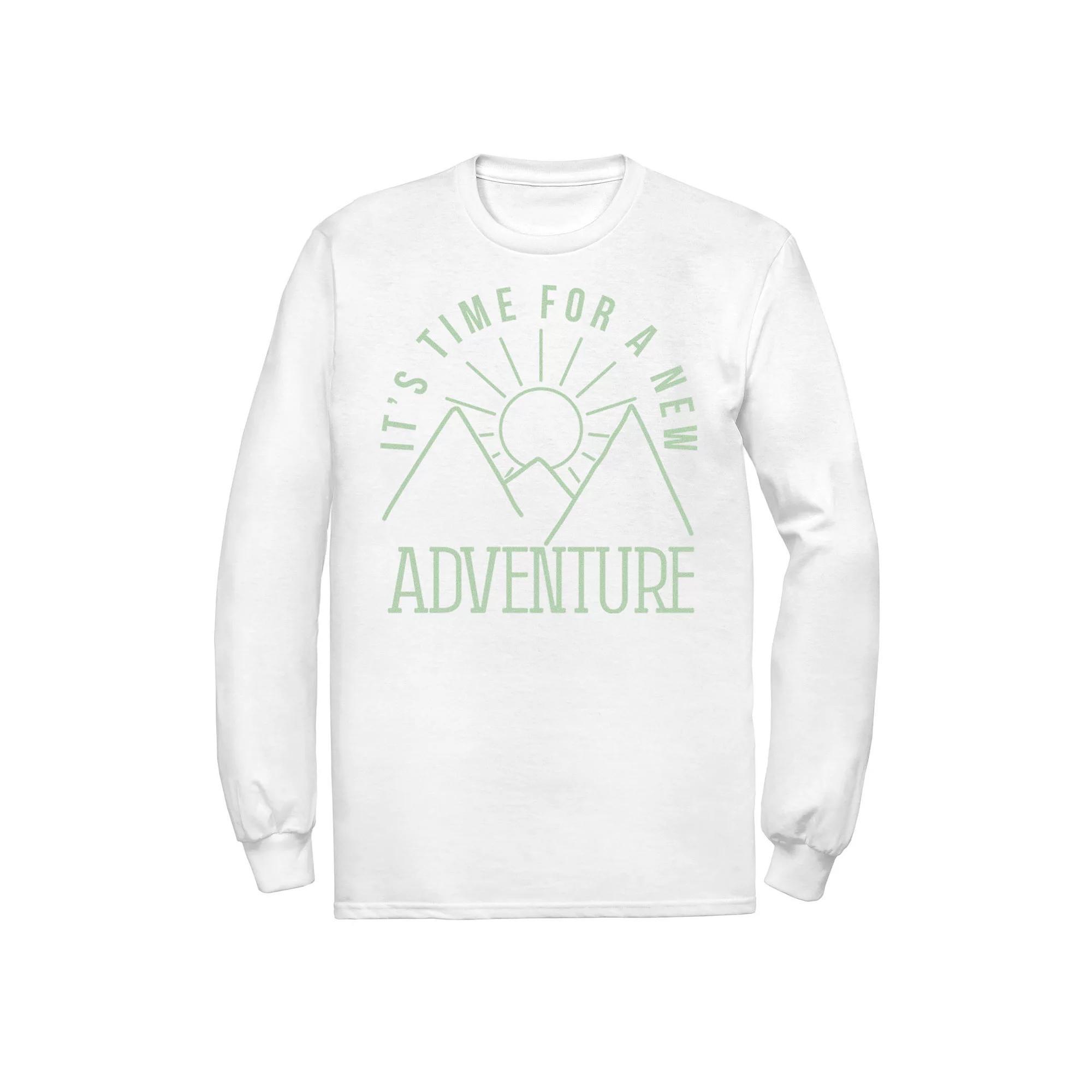 Men's It's Time For A New Adventure Line Art Tee, Size: XL, White Product Image