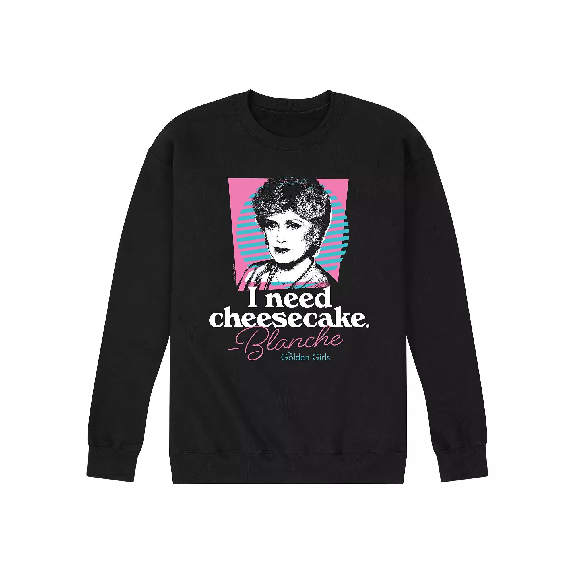 Men's Golden Girls Need Cheesecake Sweatshirt, Size: XXL, Black Product Image