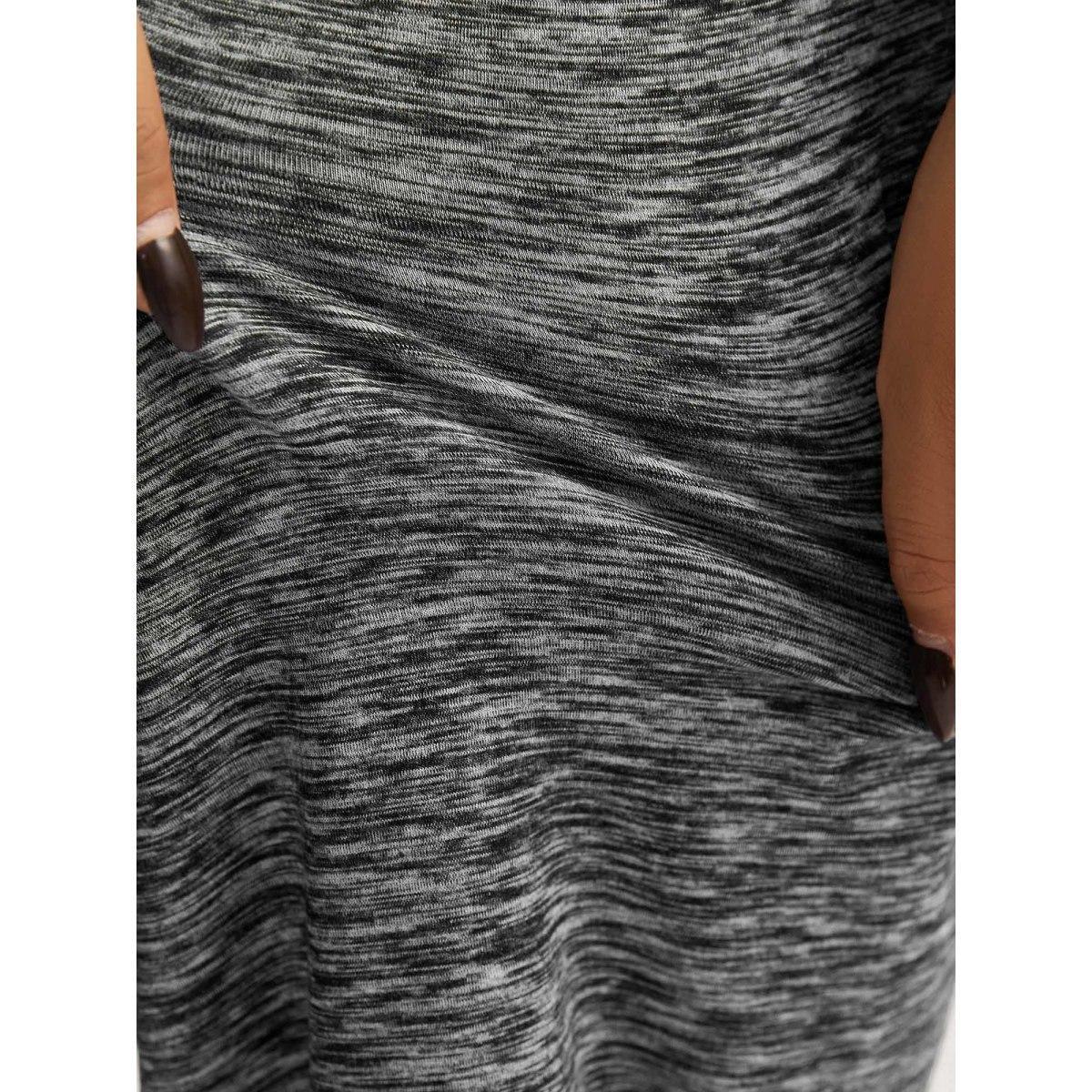 Plus Size Stretchy Straight Leg Cropped Pants Women DimGray Leisure Straight Leg Mid Rise Casual Pants BloomChic 30/6X Product Image