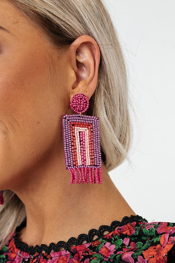 Malibu Pier Beaded Earrings In Pink Product Image