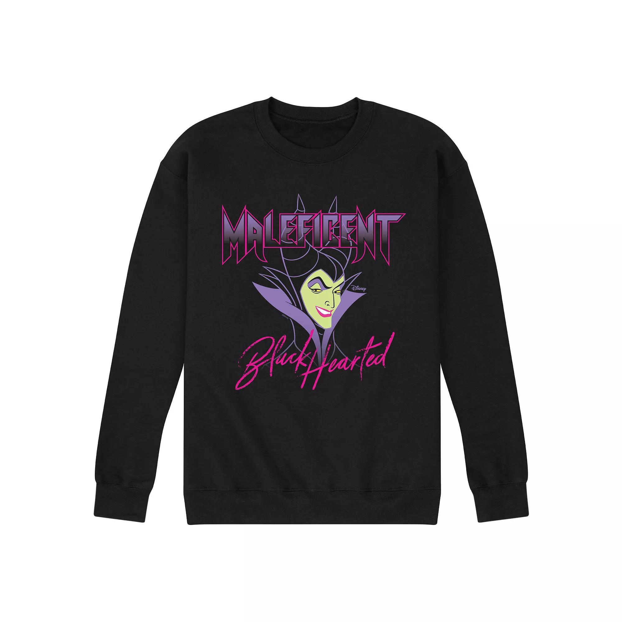Disney Villains Sleeping Beauty Maleficent Men's Black Hearted Fleece Sweatshirt,  Product Image