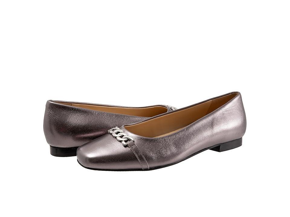 Trotters Harmony Leather Square Toe Chain Flats Product Image