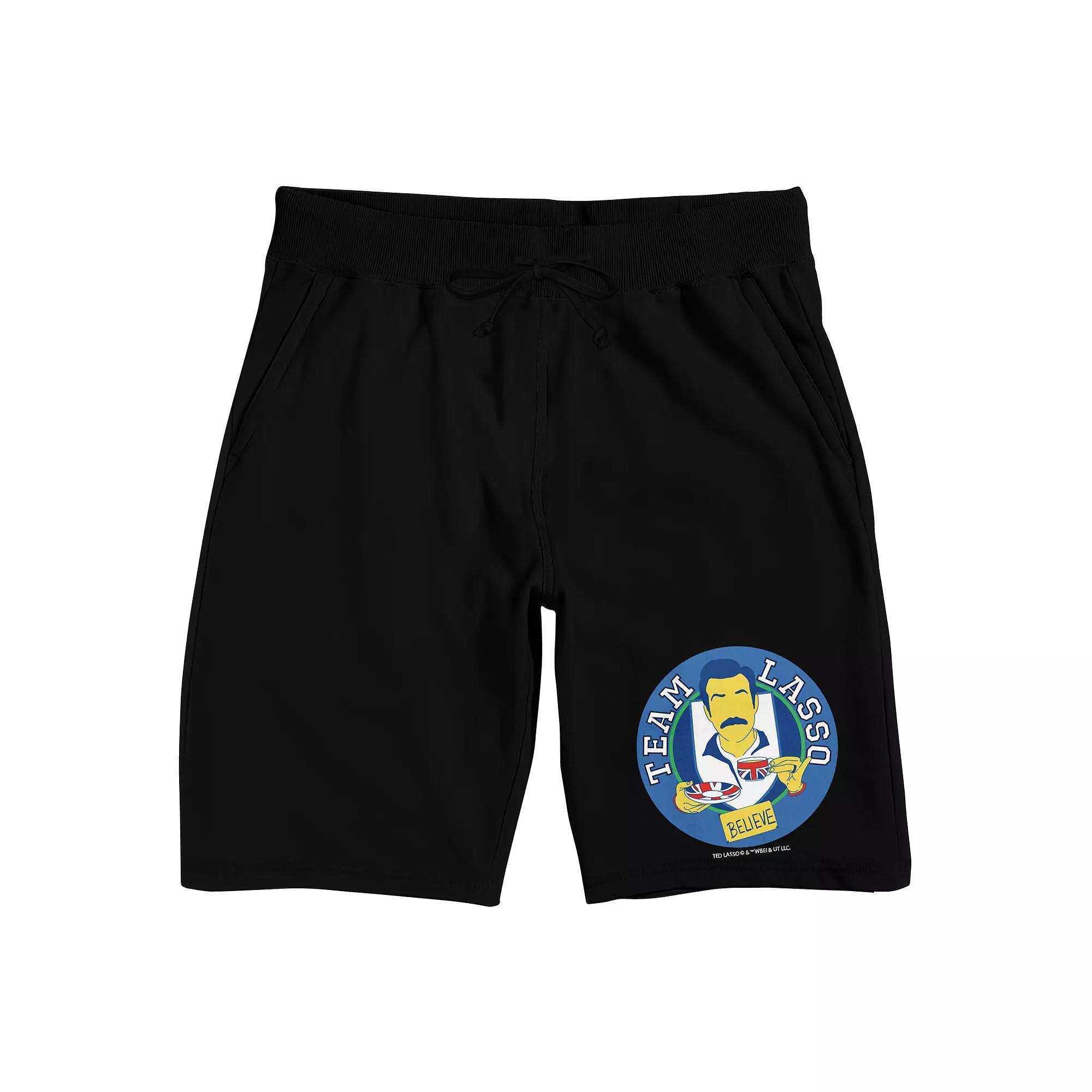Men's Ted Lasso Team Lasso Pajama Shorts, Size: XXL, Black Product Image