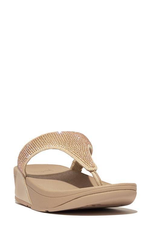 FitFlop Womens Lulu Embellished Wedge Thong Sandals Product Image