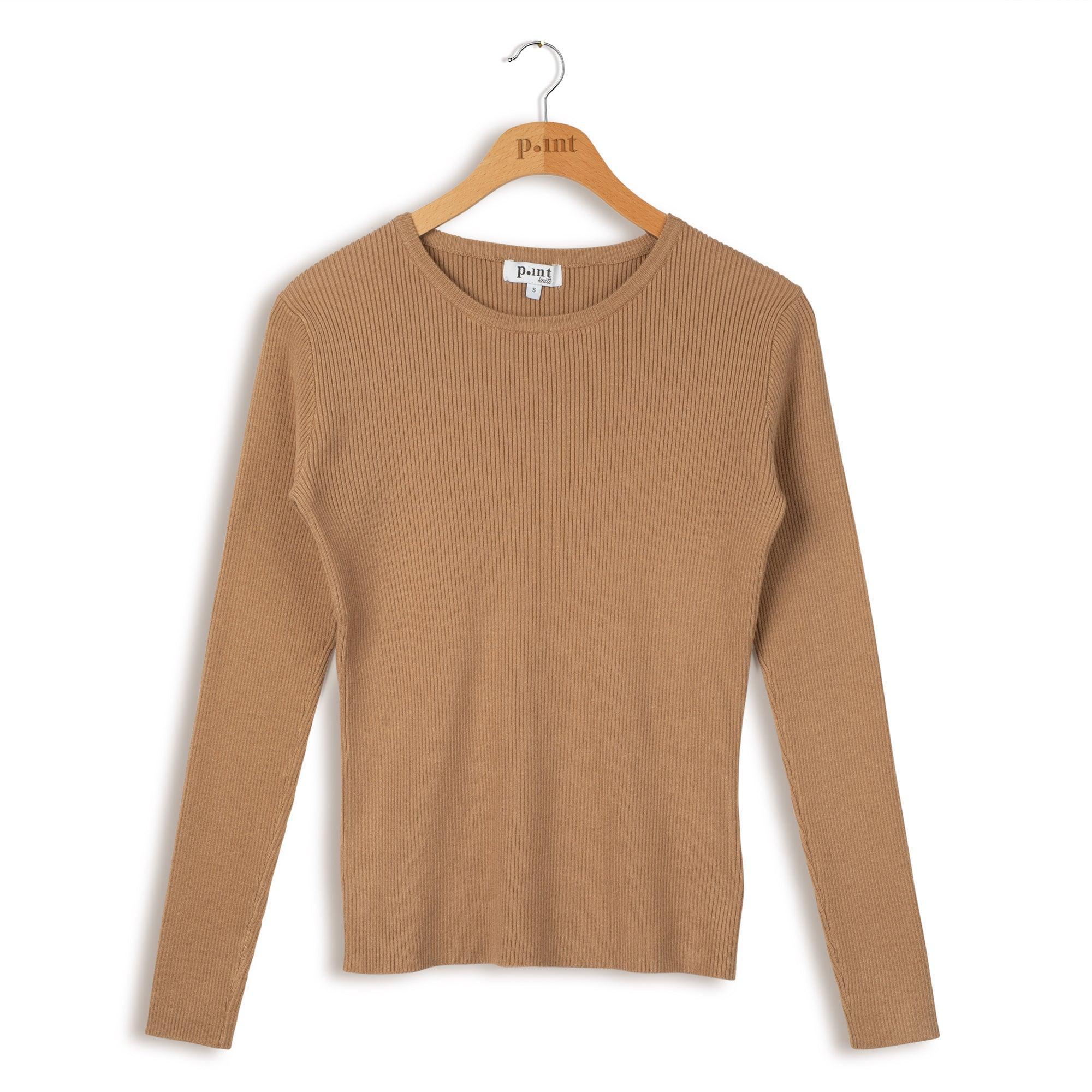 Point Rib Knit Crew Top Product Image