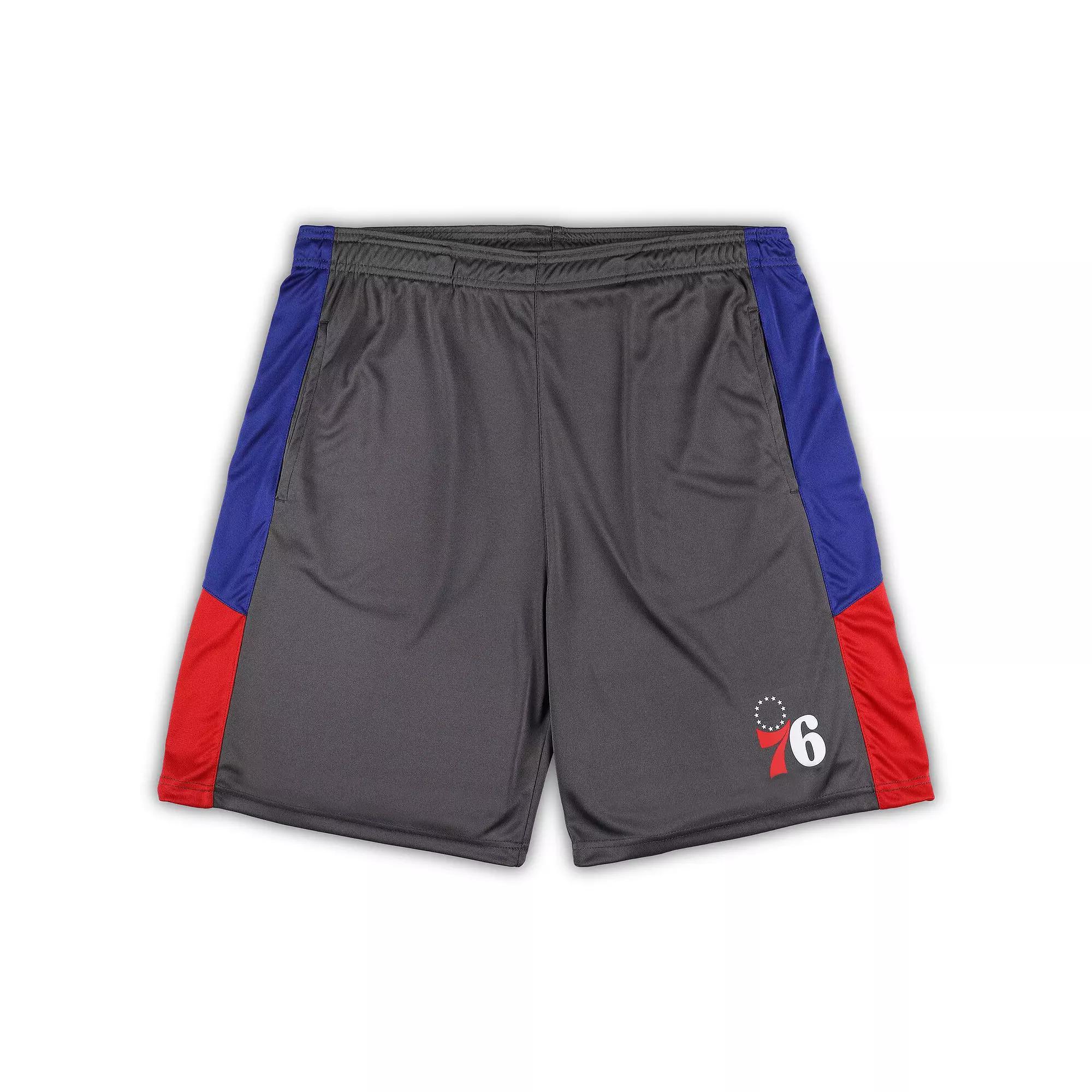 Men's Fanatics Branded Gray Philadelphia 76ers Big & Tall Shorts,  Product Image