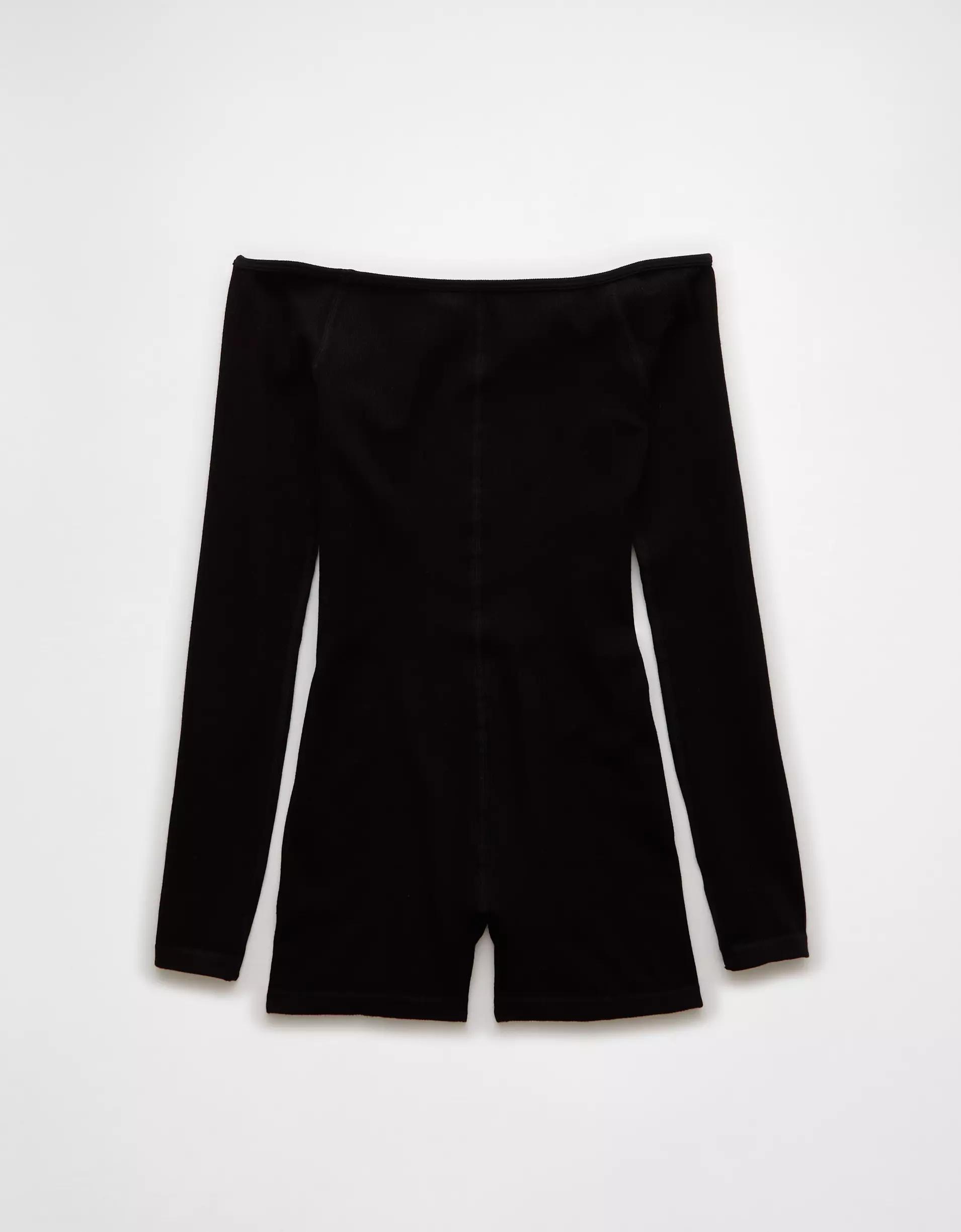 AE Off-The-Shoulder Seamless Lounge Romper Product Image