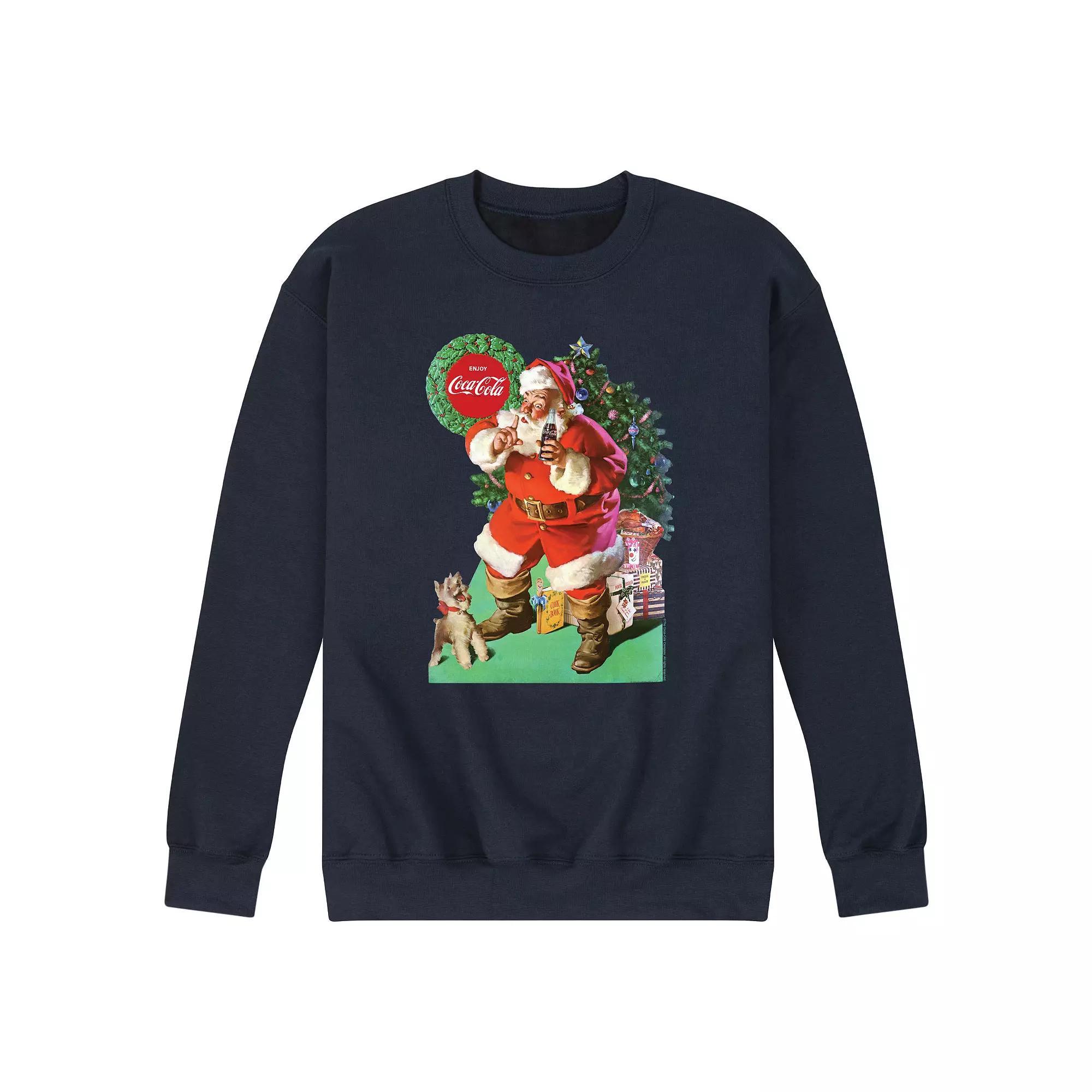 Men's CocaCola Vintage Santa with Dog Sweatshirt,  Product Image