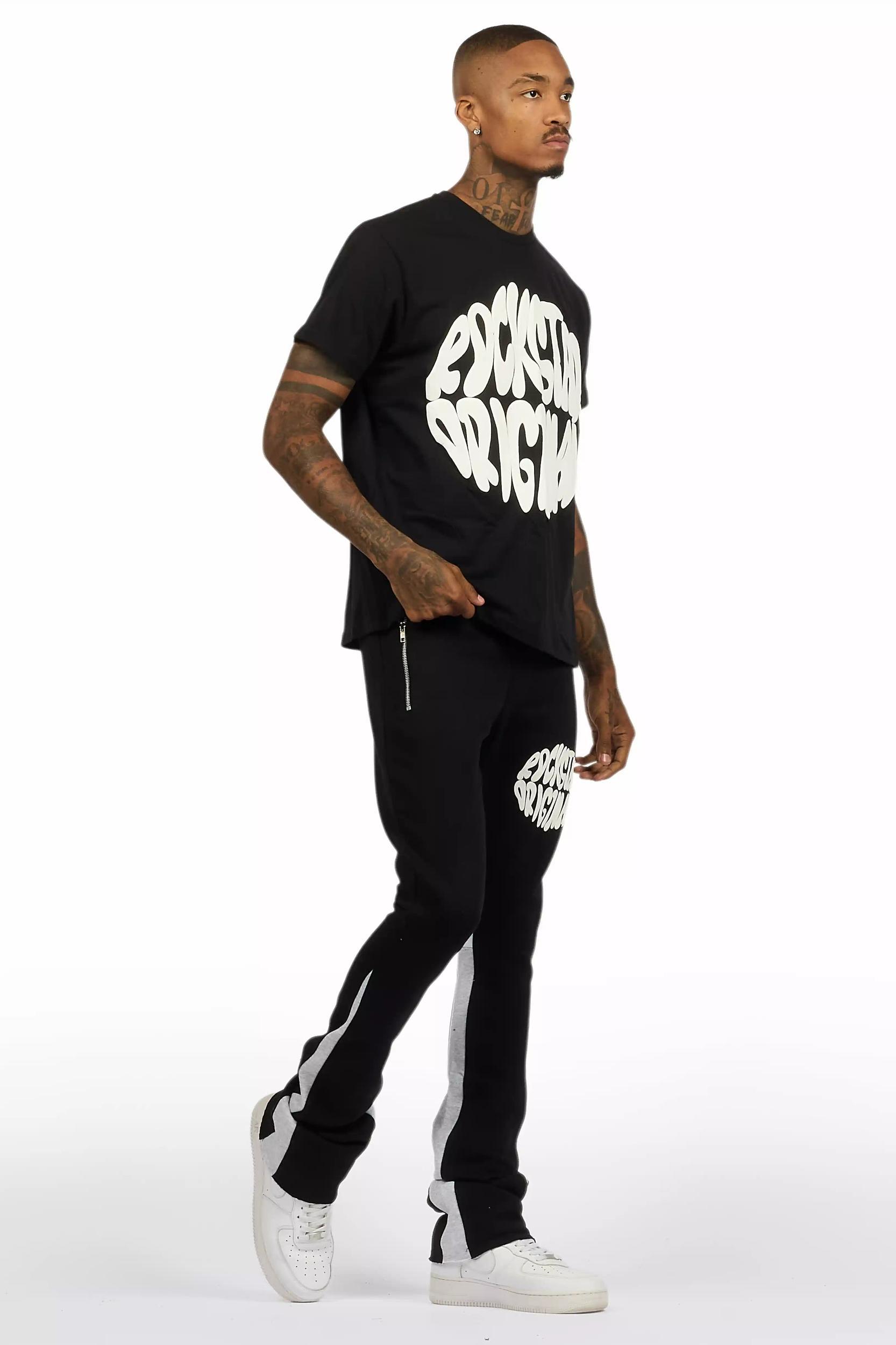 Thierry Black T-Shirt/Stacked Flare Track Set Male Product Image