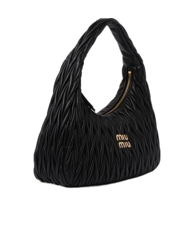 MIU MIU Wander Matelassé Nappa-leather Hobo Bag In Black Product Image