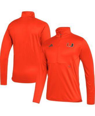 Mens adidas Orange Miami Hurricanes 2023 Sideline Aeroready Half-Zip Top Product Image