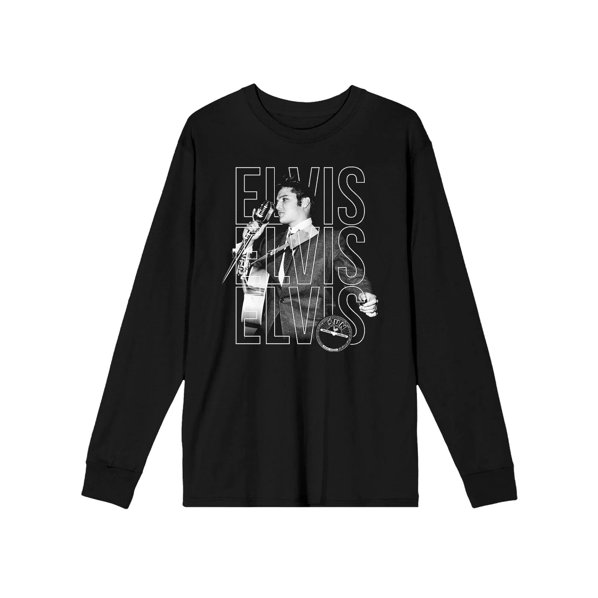 Men's Sun Records Elvis Repeat Long Sleeve Graphic Tee,  Product Image