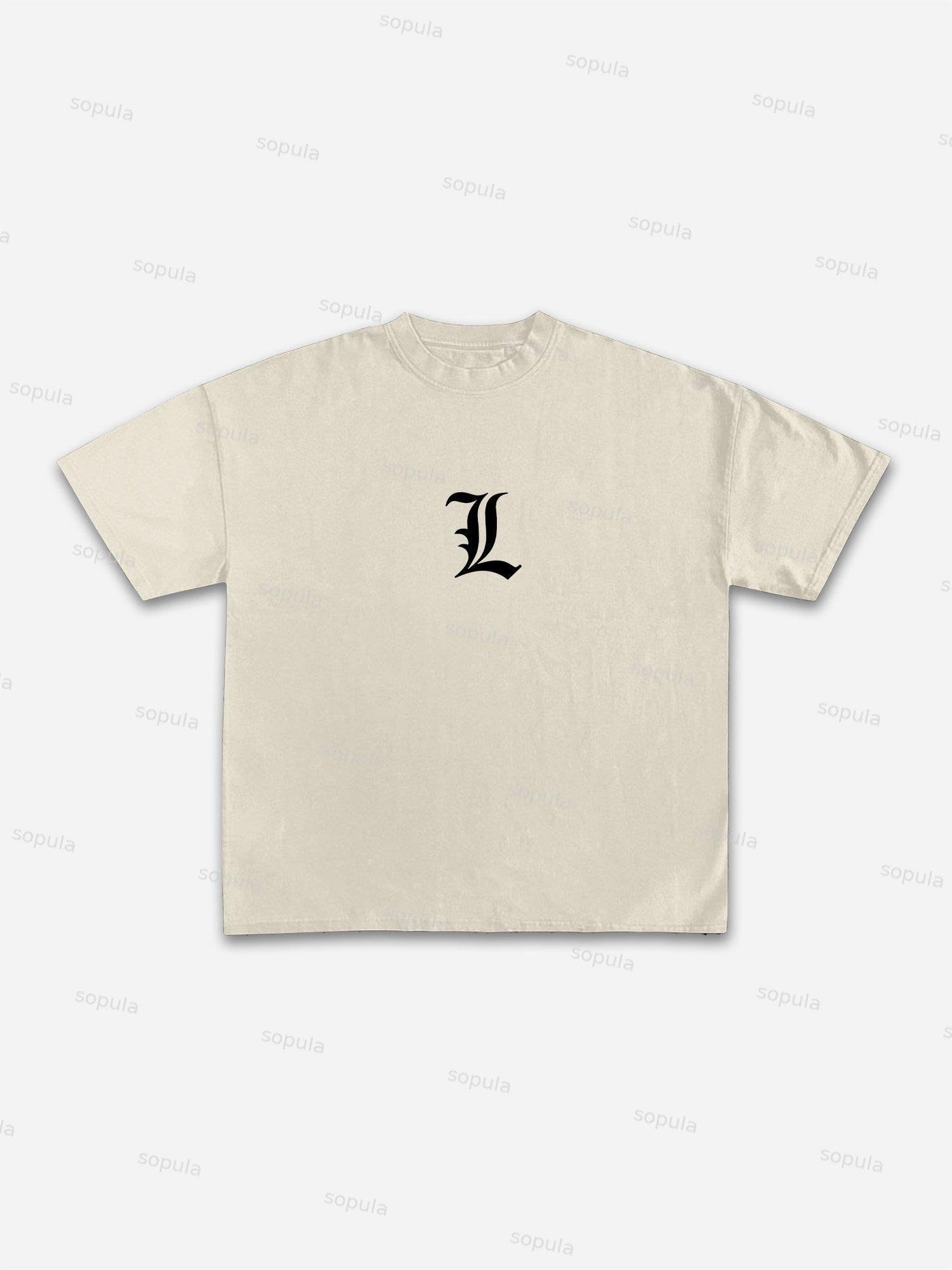 Death Note L Graphic Cotton T-shirt Product Image