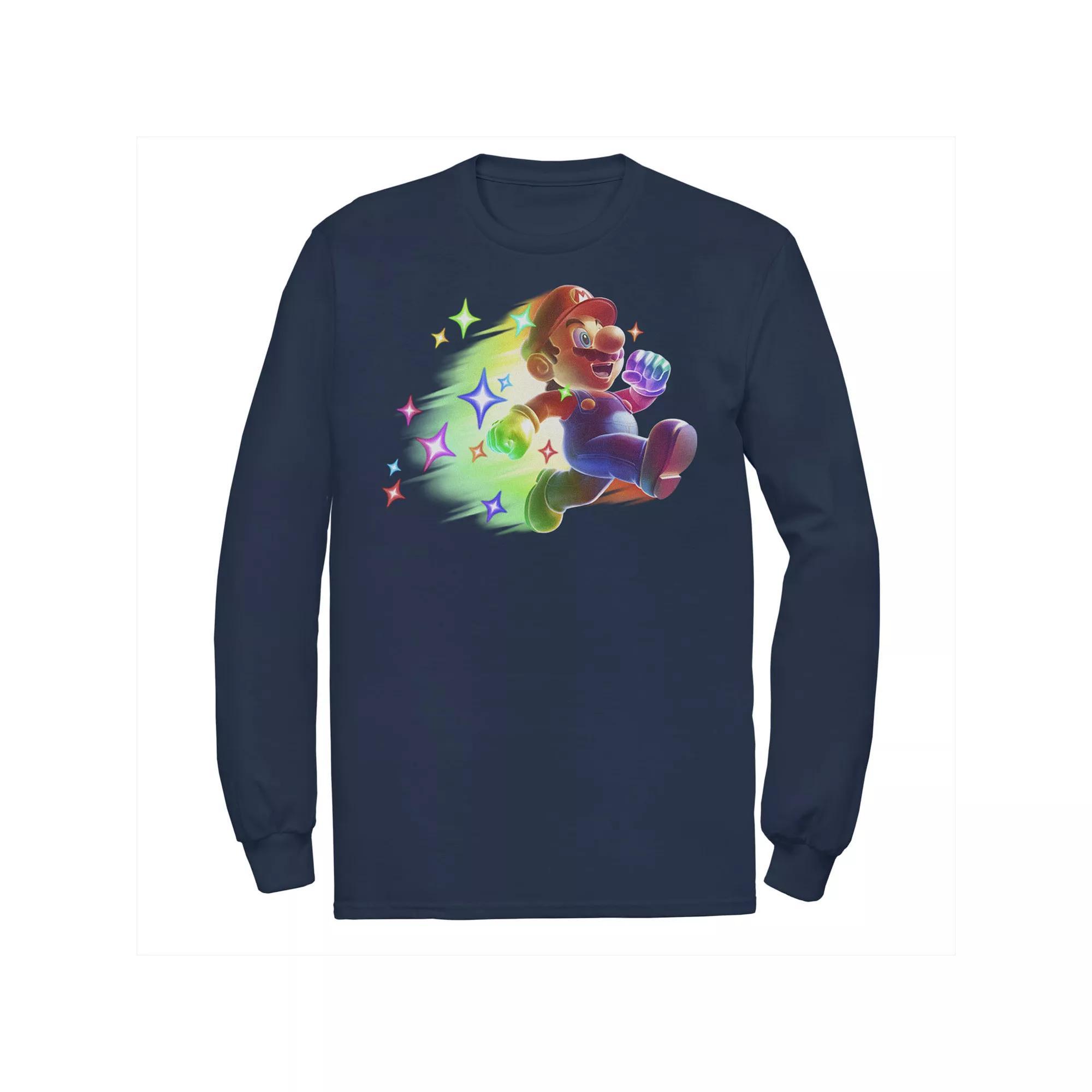 Big & Tall Nintendo Super Mario Bros Rainbow Run Long Sleeve, Men's,  Product Image