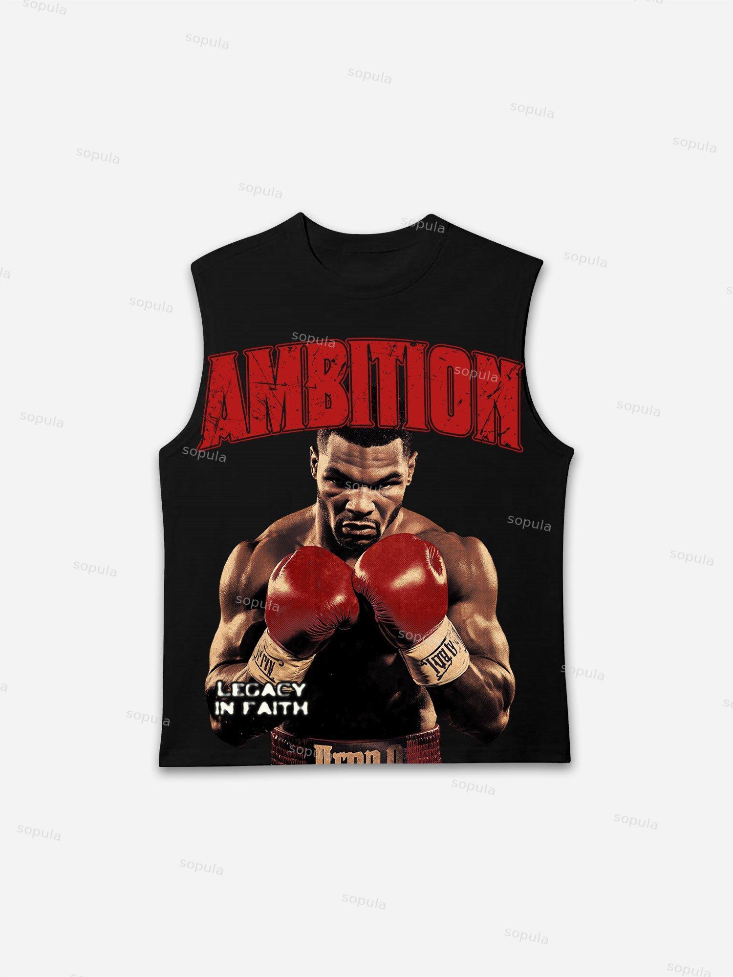 Ambition Legendary Boxer Portrait Graphic Cotton Tank Top Product Image