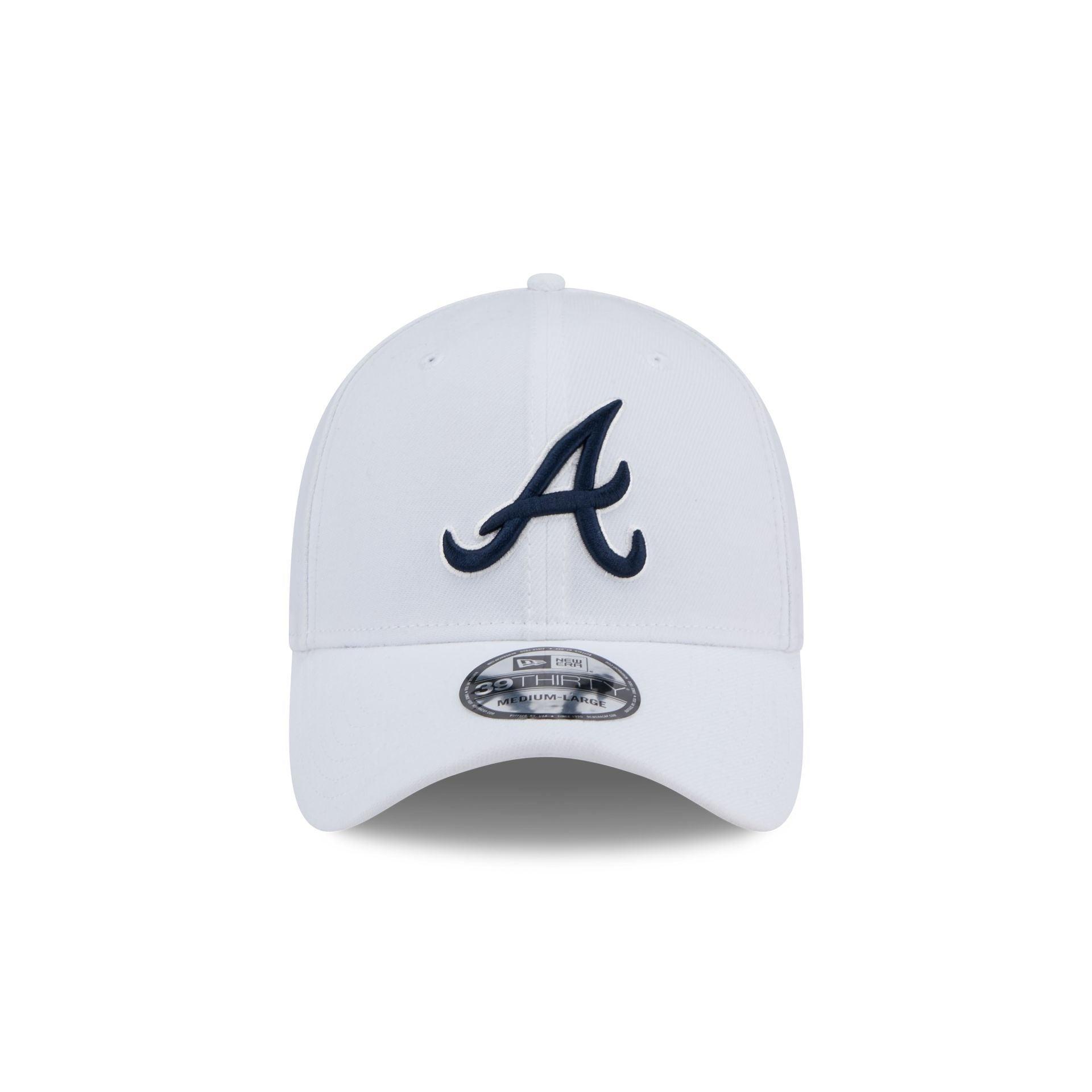 Atlanta Braves Optic White 39THIRTY Stretch Fit Hat Male Product Image