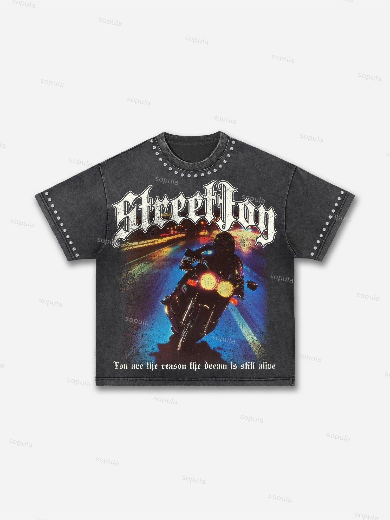 Vintage Sakura And Koi Washed T-shirt Product Image