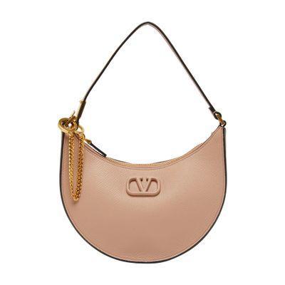 VALENTINO GARAVANI Neutral Vlogo Signature Mini Leather Shoulder Bag In Pink Product Image