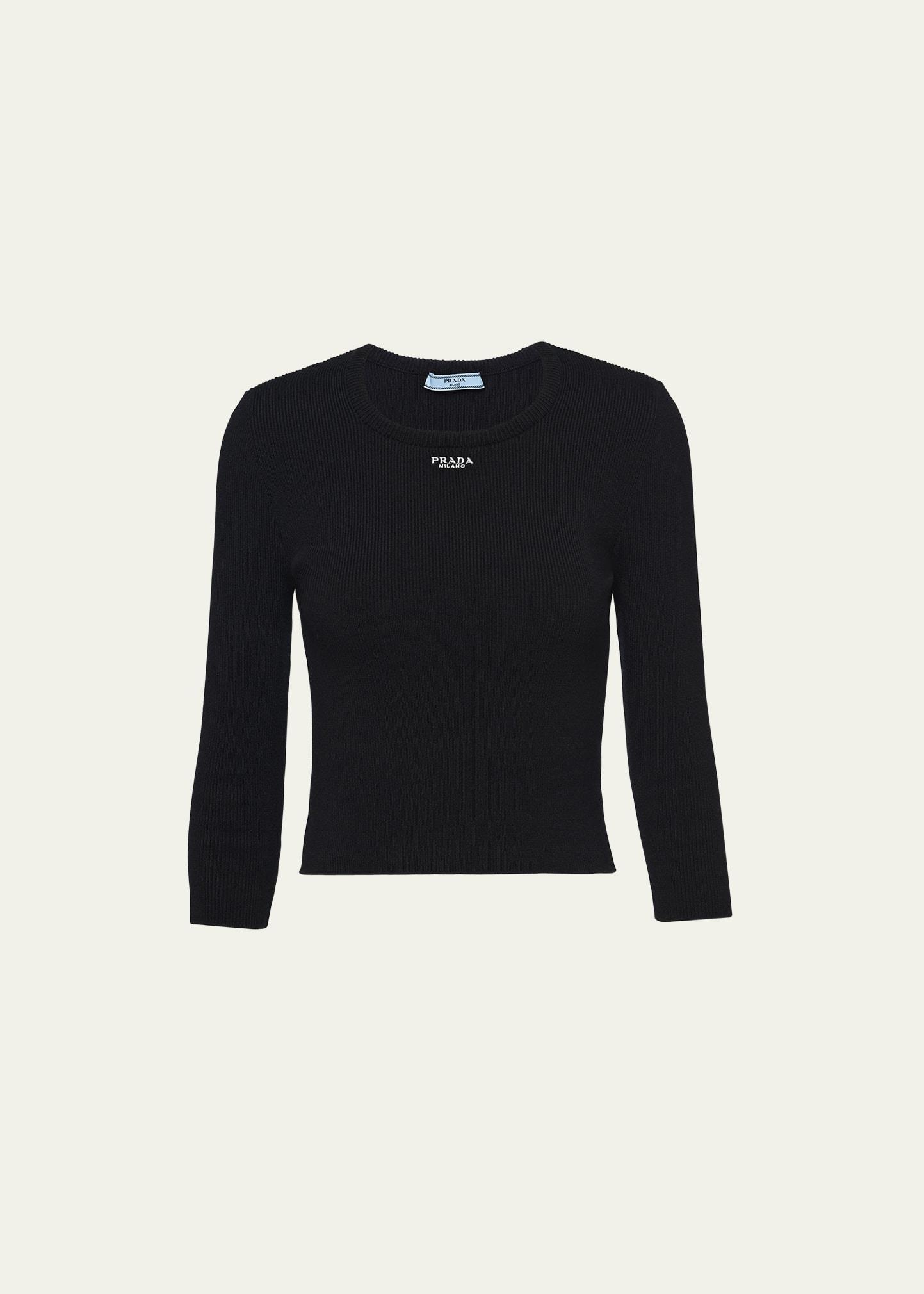 Ribbed Logo-Embroidered Slim Sweater Product Image