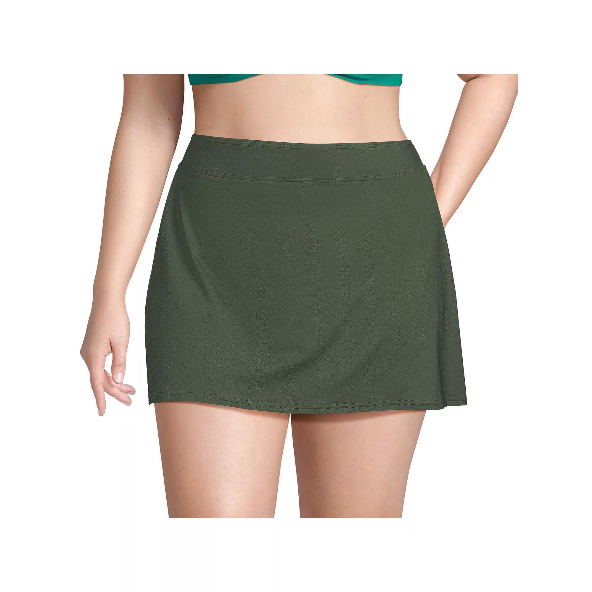 Plus Size Lands' End UPF 50 Tummy Slimmer Swim Skirt, Women's, Size: 18 W, Rich Olive Green Product Image