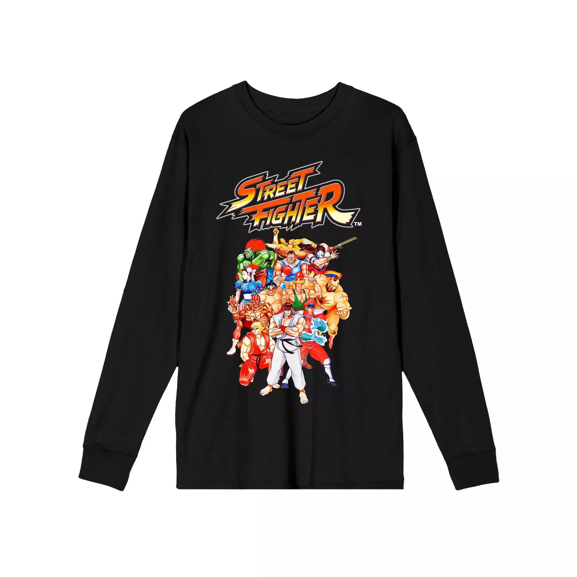 Men's Street Fighter Character Long Sleeve Tee, Size: Large, Black Product Image