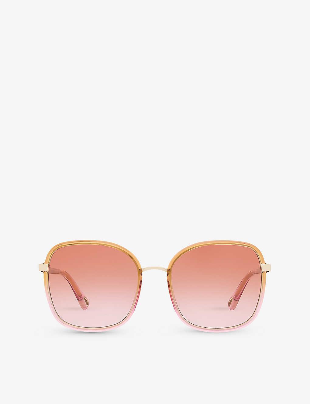 CHLOÉ Chloe Womens Yellow Ch0031s Square-frame Acetate Sunglasses Product Image