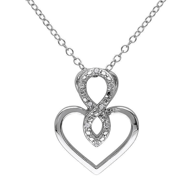 Stella Grace Diamond Accent Sterling Silver Infinity Heart Pendant Necklace, Womens White Product Image