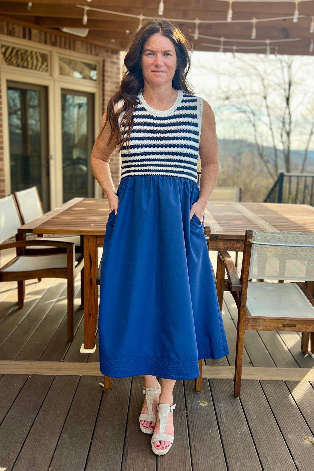 Sleeveless Striped Midi Product Image