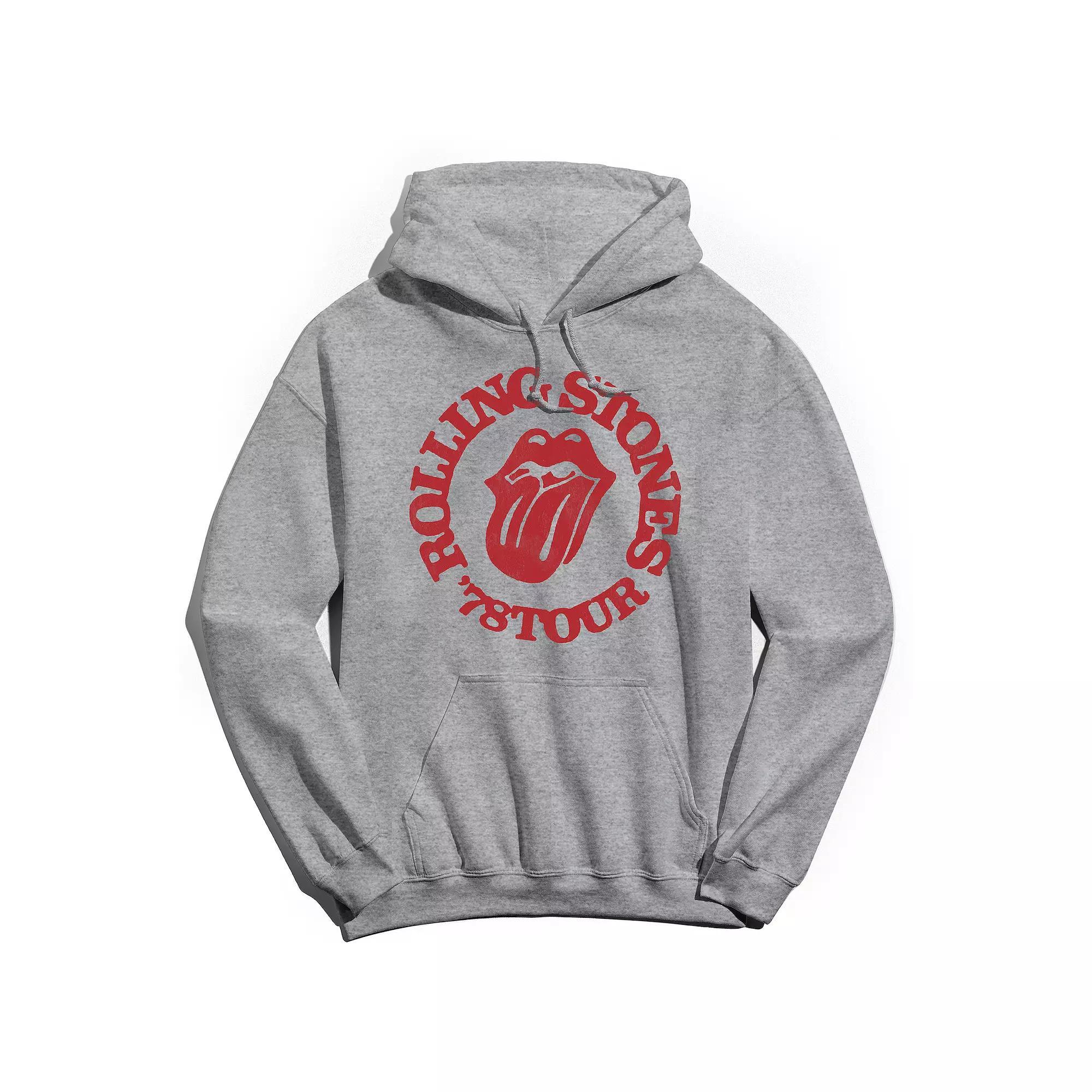 Men's Rolling Stones 78 Tour Circle Hoodie, Size: Small, Sport Grey Product Image