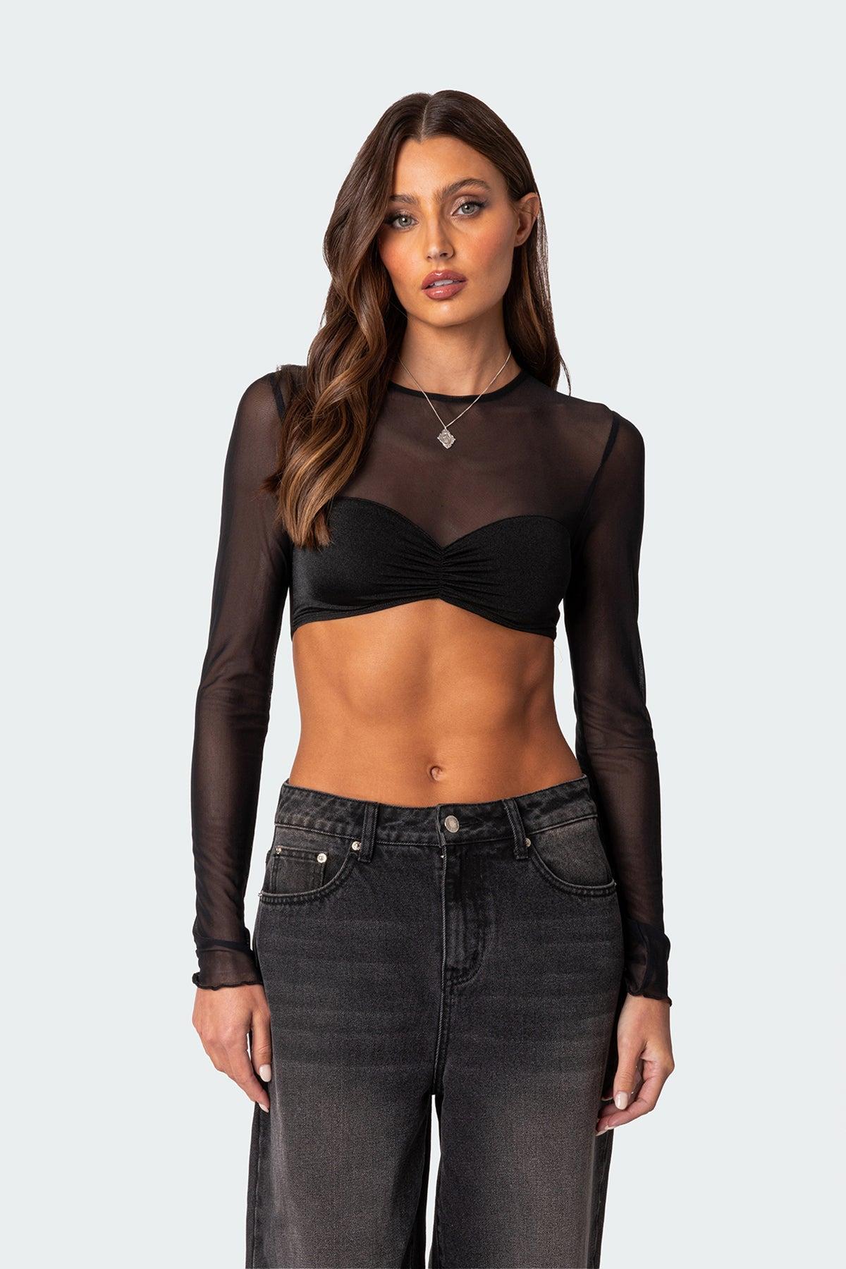 Night Out Sheer Crop Top Product Image