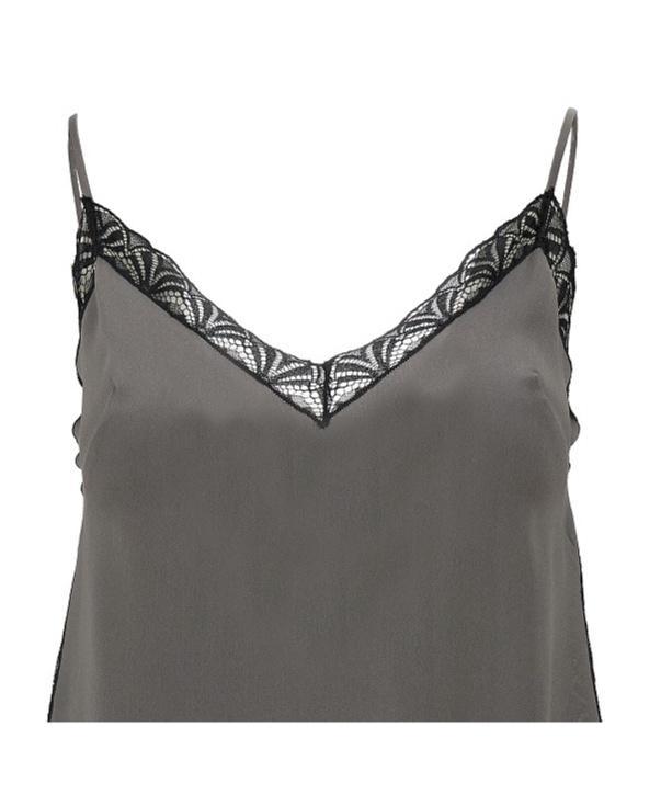 ALBERTA FERRETTI Lace-trim Sleeveless Top In Silver Product Image