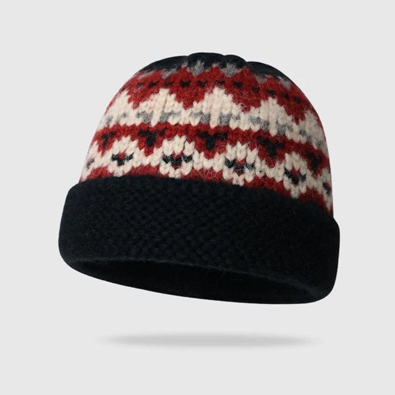 Patterned Knit Beanie Product Image