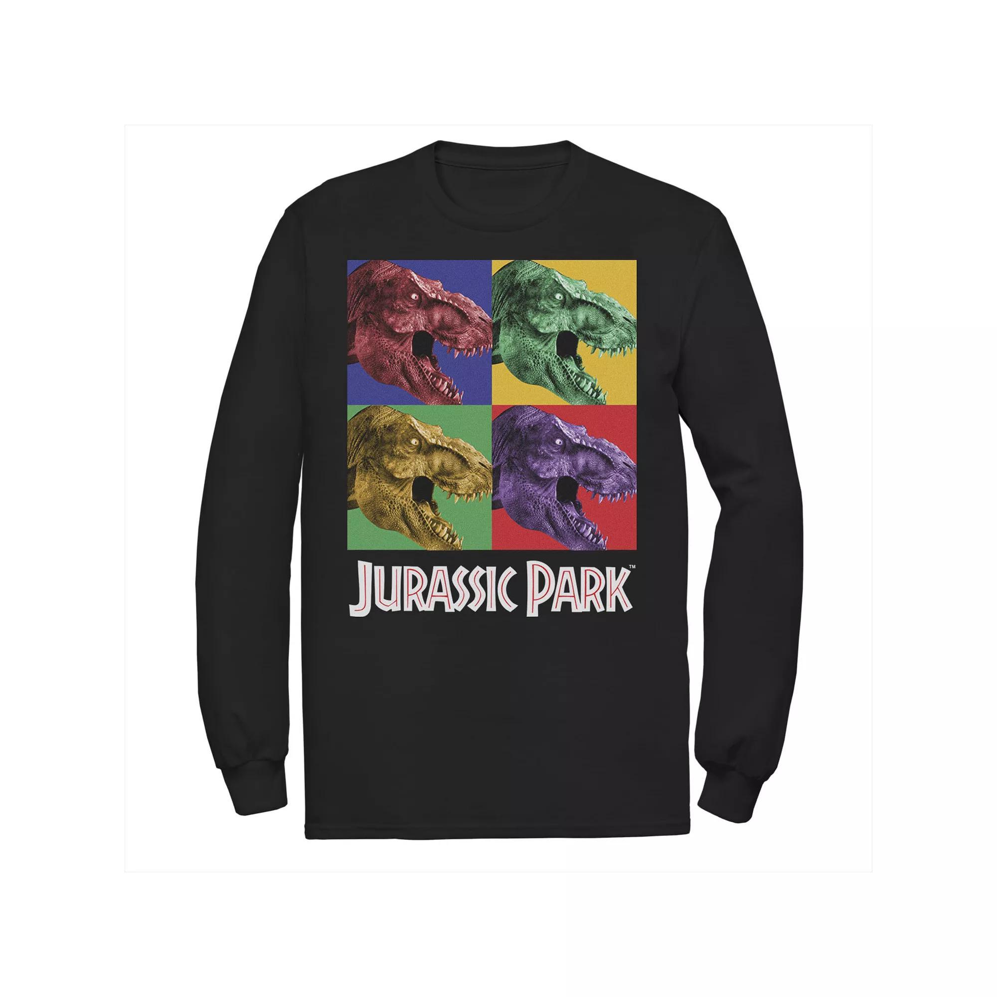 Men's Jurassic Park Four Square Dino Pop Art Style Tee, Size: Large, Blue Product Image