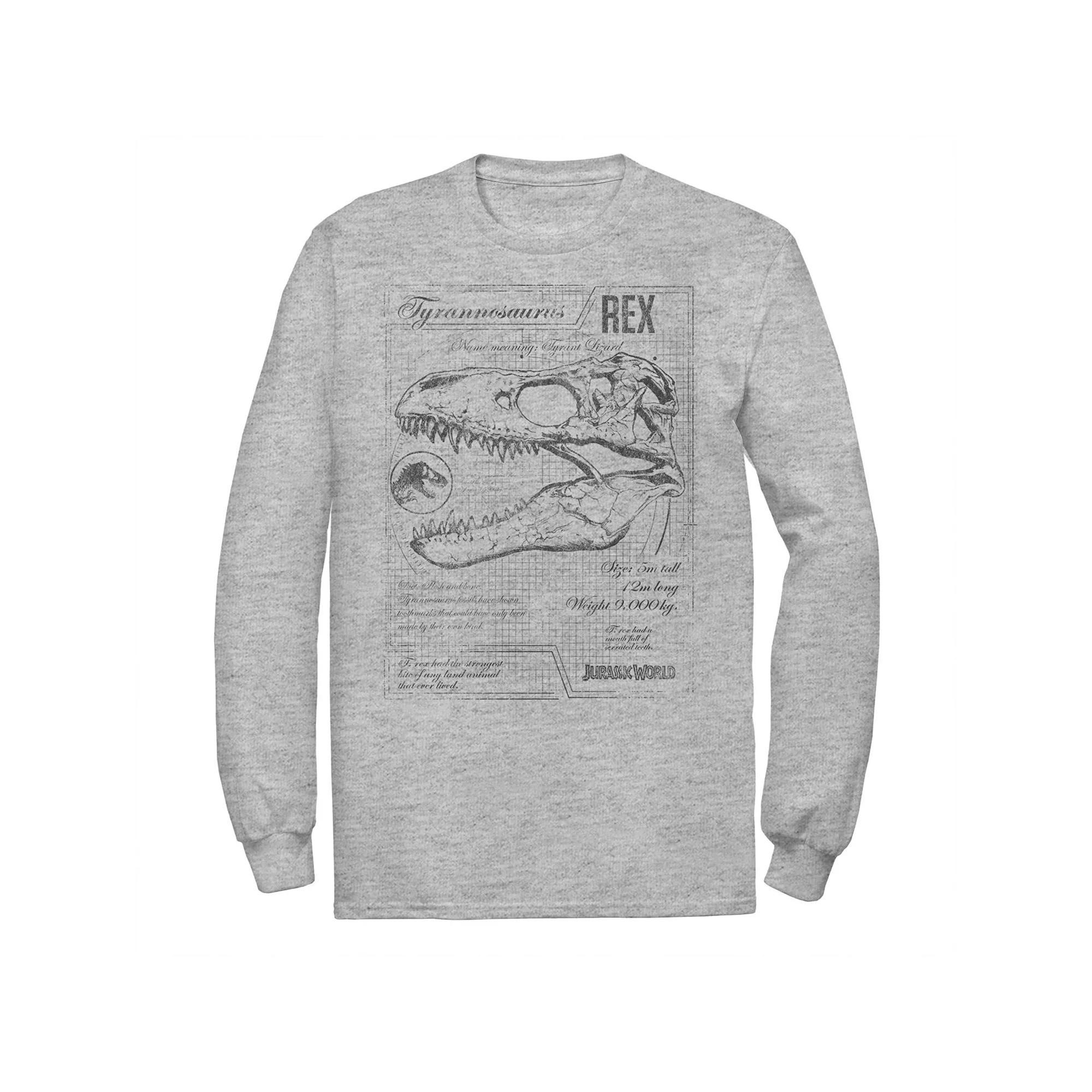 Men's Jurassic World Two T-Rex Vintage Graph Long Sleeve Tee,  Product Image