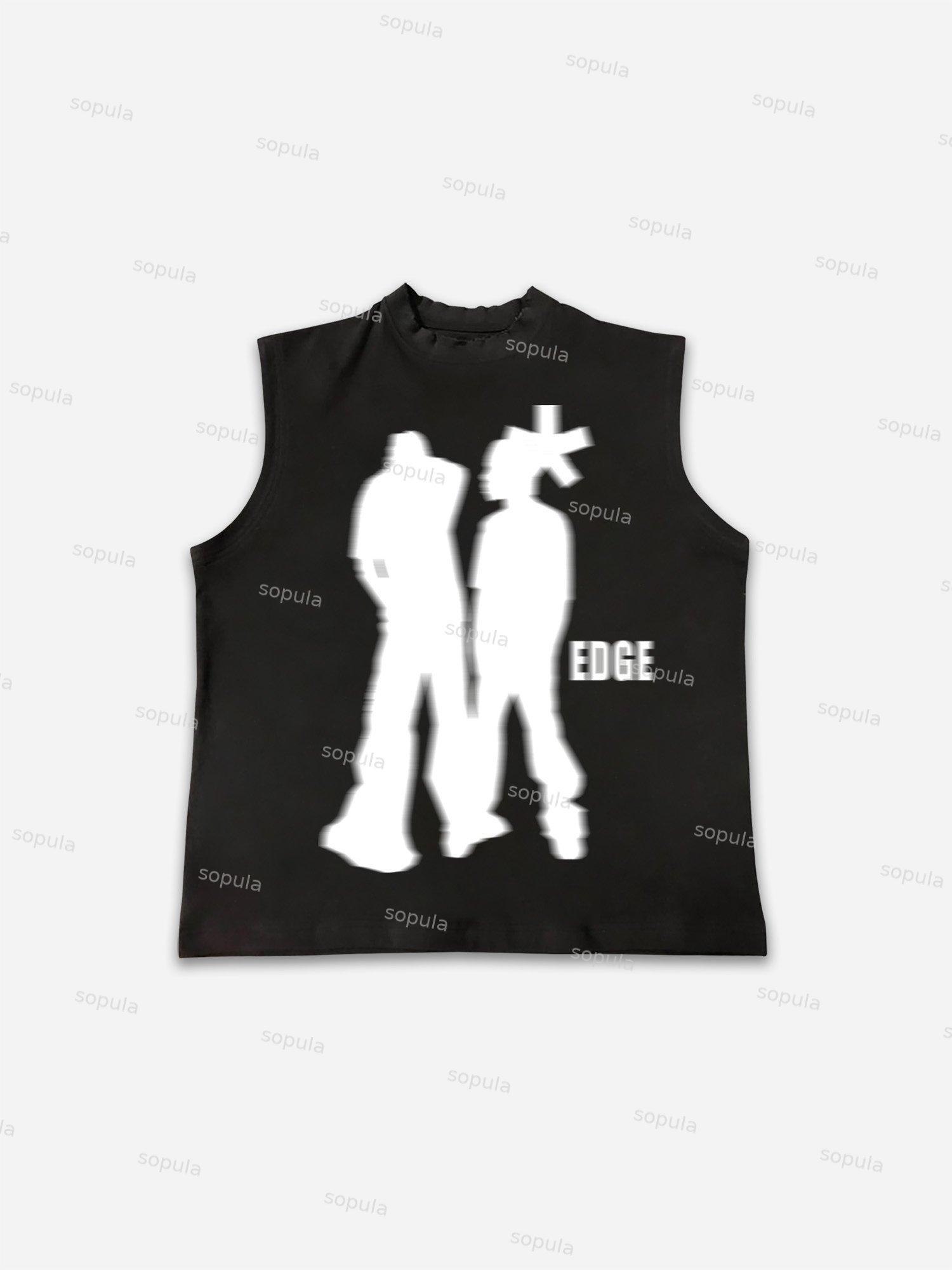 Street Portrait Edge Graphic Print Vests Product Image