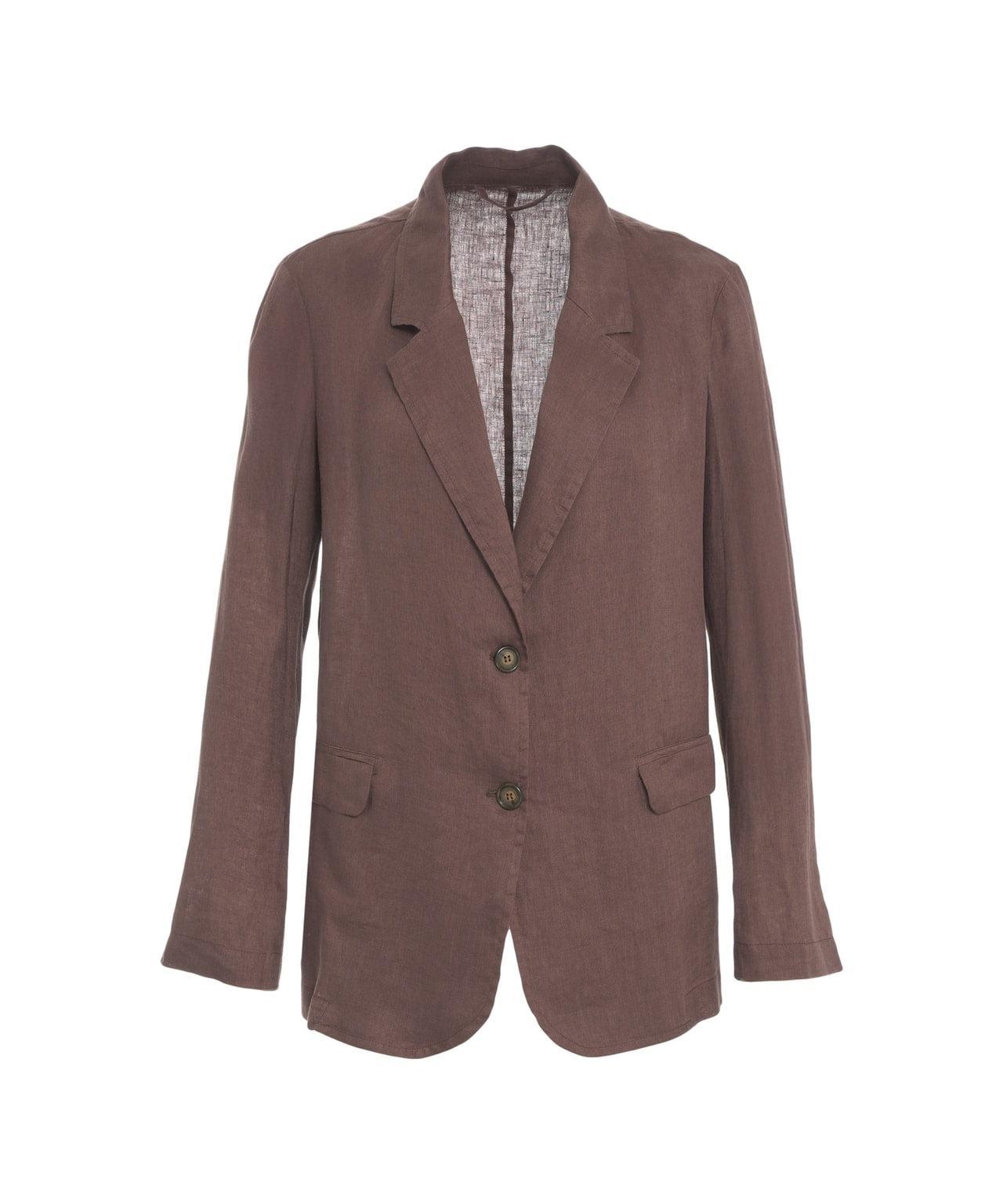 Linen single-breasted blazer Product Image